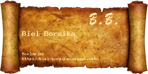 Biel Borsika névjegykártya